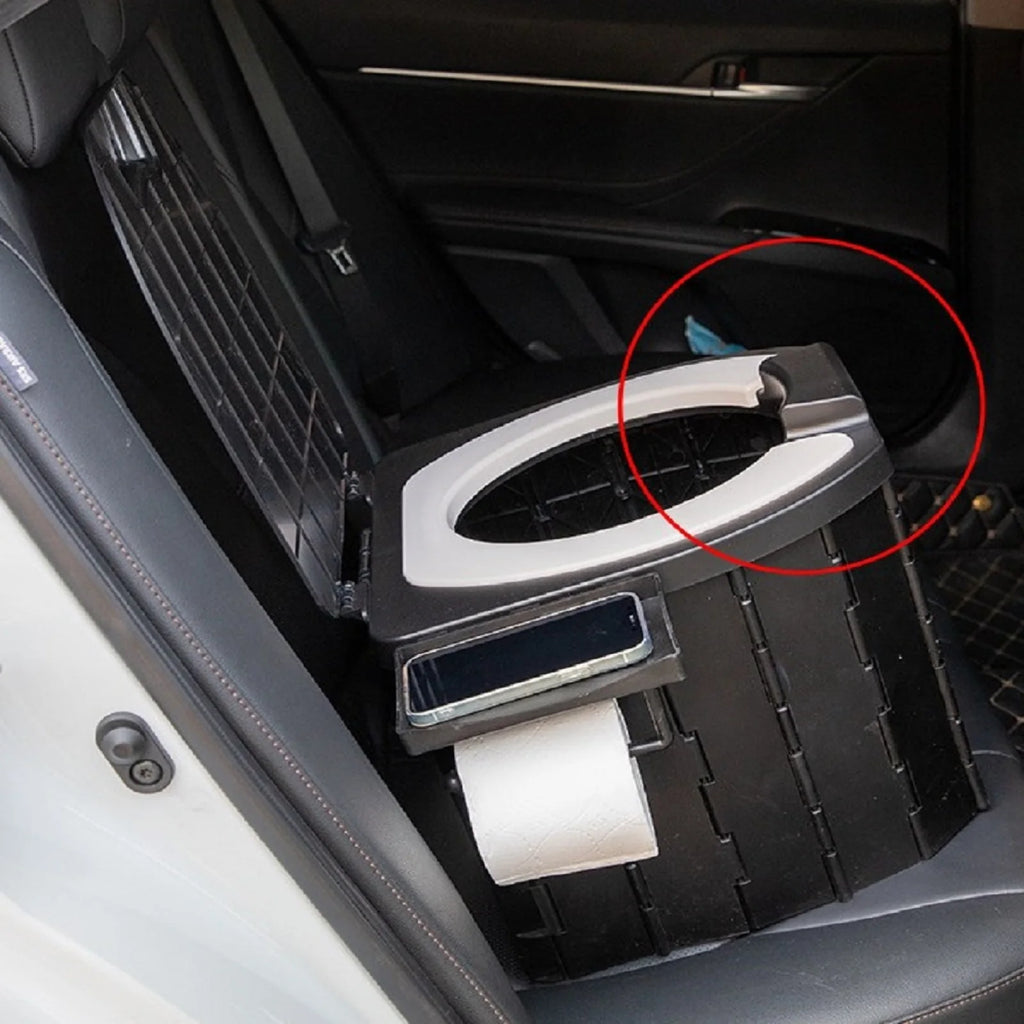 Inodoro Plegable Portátil para Exterior con Tapa de PU