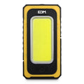 Linterna LED Solar EDM 36126 - Powerbank recargable con carga USB y solar, 10W, 750lm, 3 niveles de brillo, base magnética, ideal para camping y emergencias