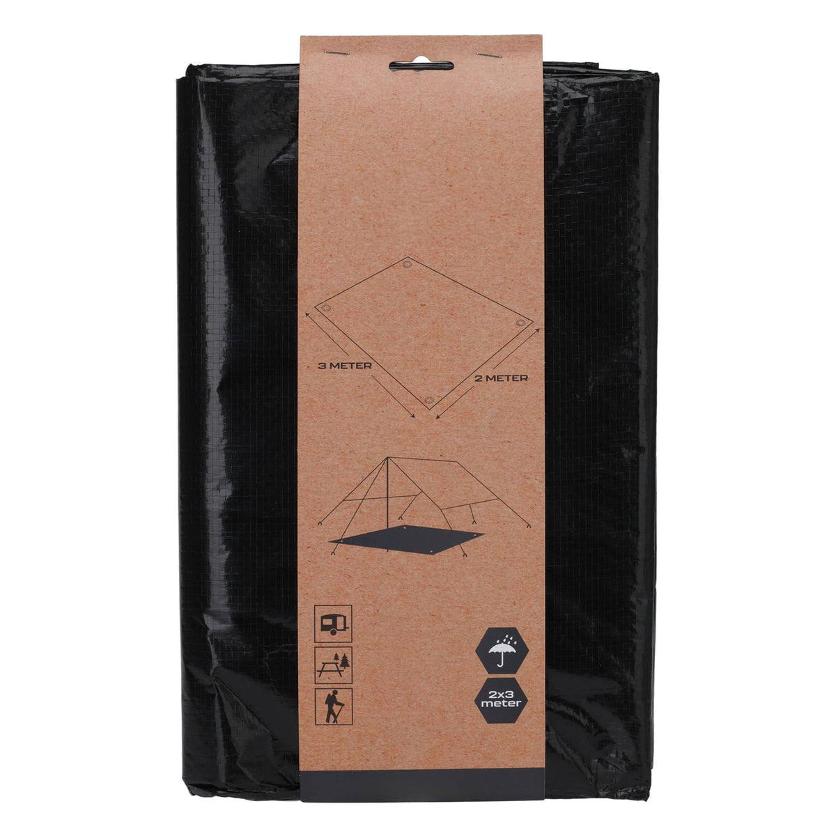 Lona de suelo WELLHOME 2x3 metros, 90gsm, color negro