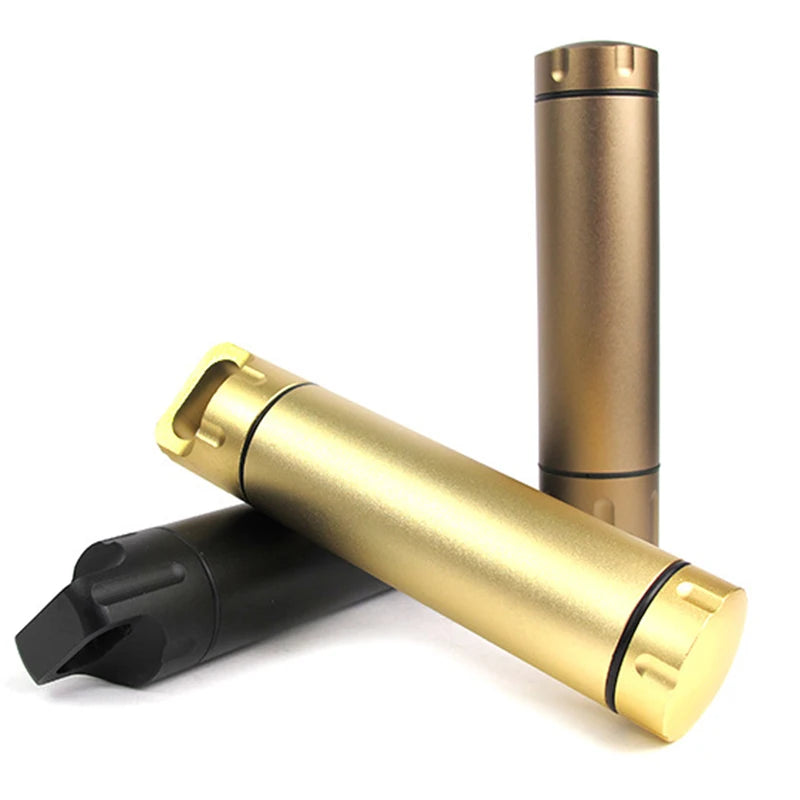 Cápsula Estanca Portátil de Aluminio para Supervivencia Outdoor - Contenedor Multifuncional y Resistente al Agua
