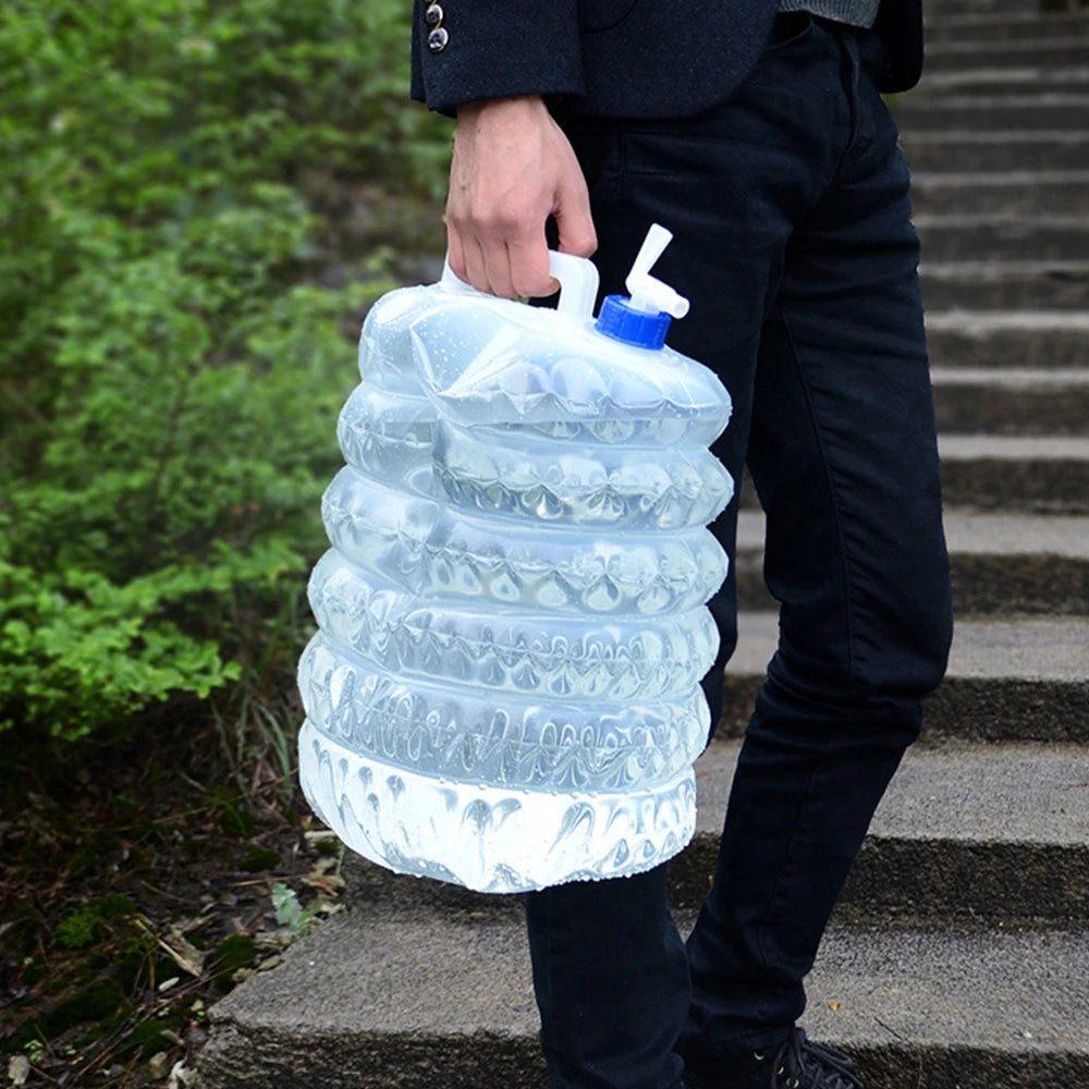 Cubo plegable para exteriores 3L/5L/8L/10L/15L – Bolsa de agua portátil para camping y supervivencia