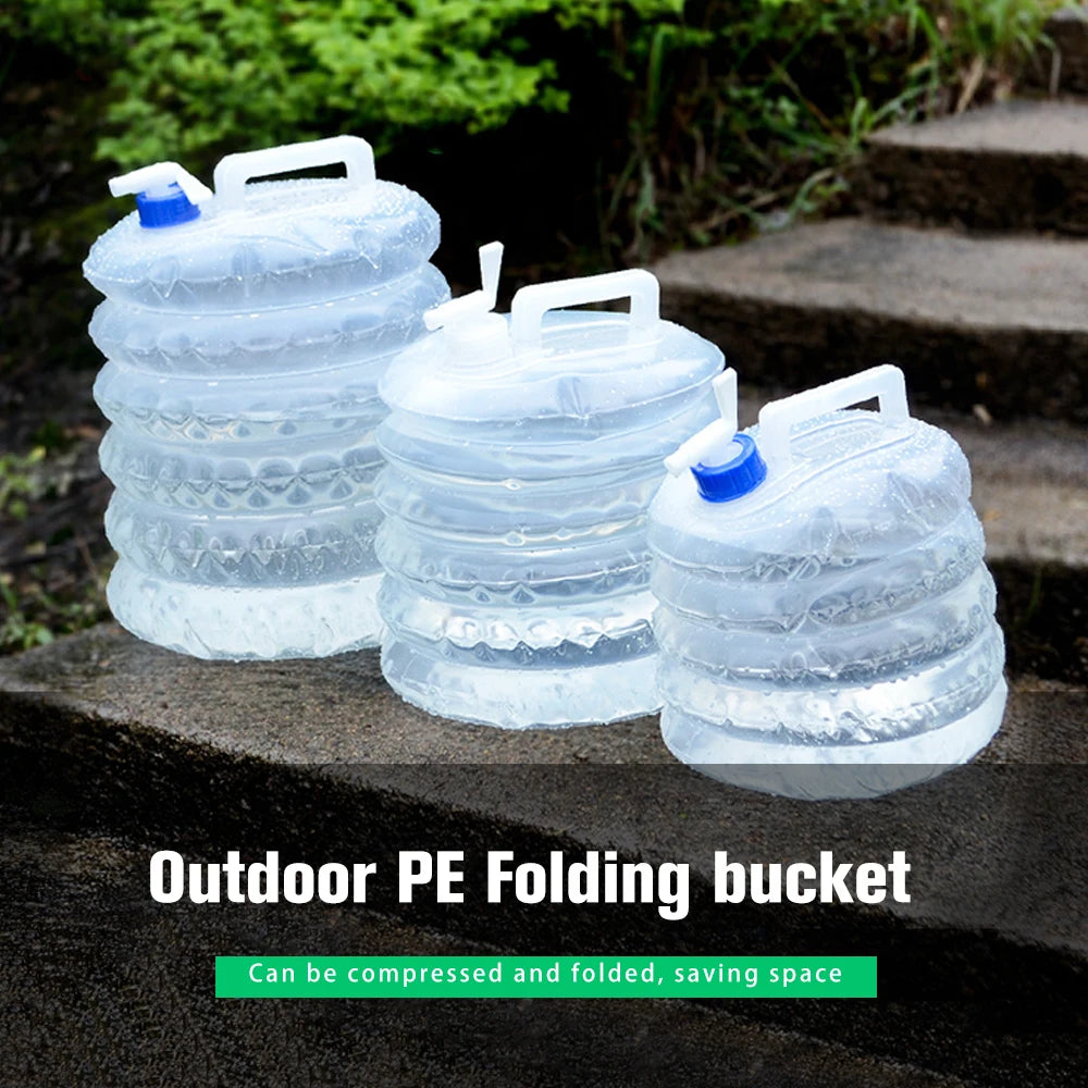 Cubo plegable para exteriores 3L/5L/8L/10L/15L – Bolsa de agua portátil para camping y supervivencia