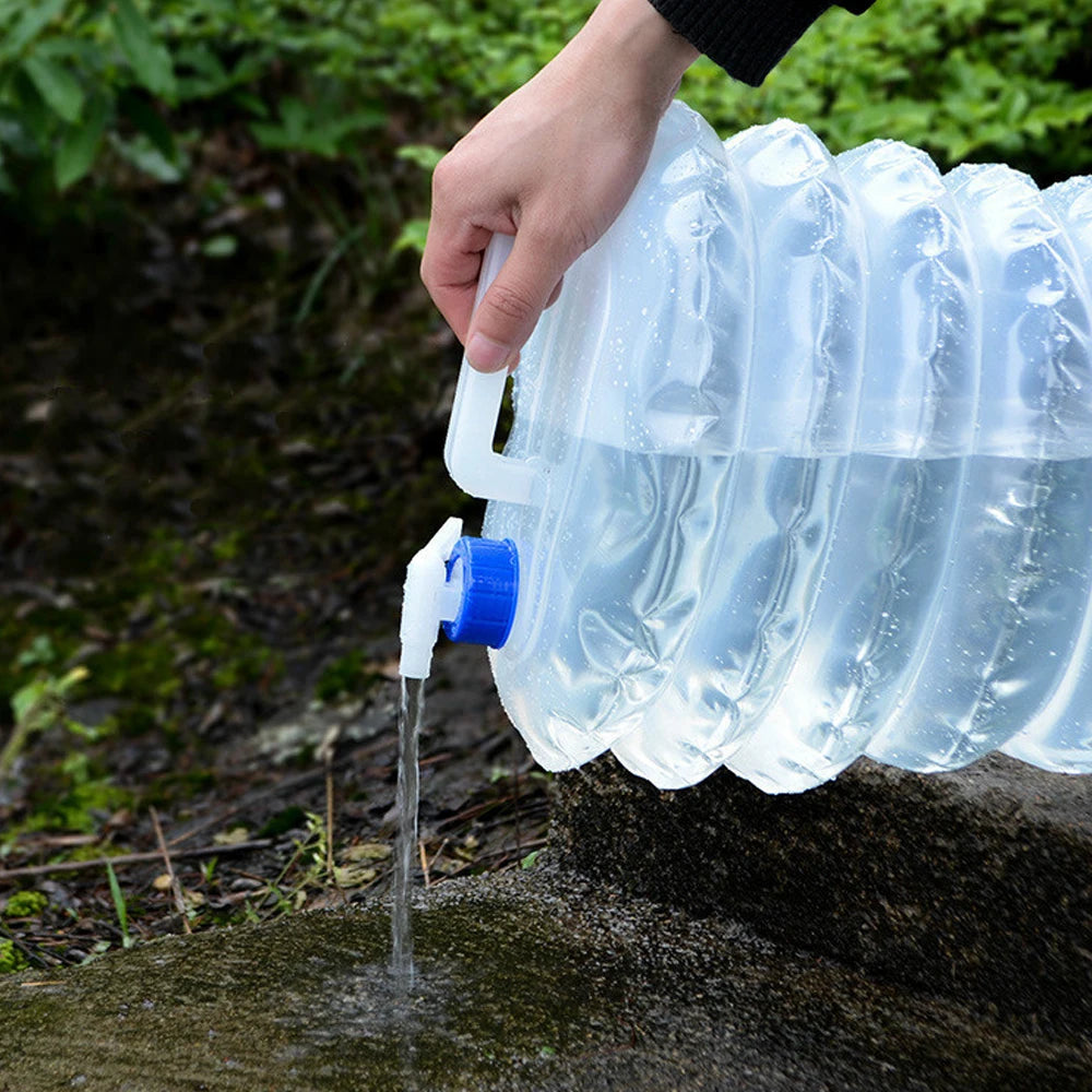 Cubo plegable para exteriores 3L/5L/8L/10L/15L – Bolsa de agua portátil para camping y supervivencia