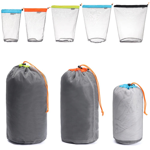Bolsa de Almacenamiento Ultraligera de Malla para Camping, Senderismo y Deporte - 1 Unidad