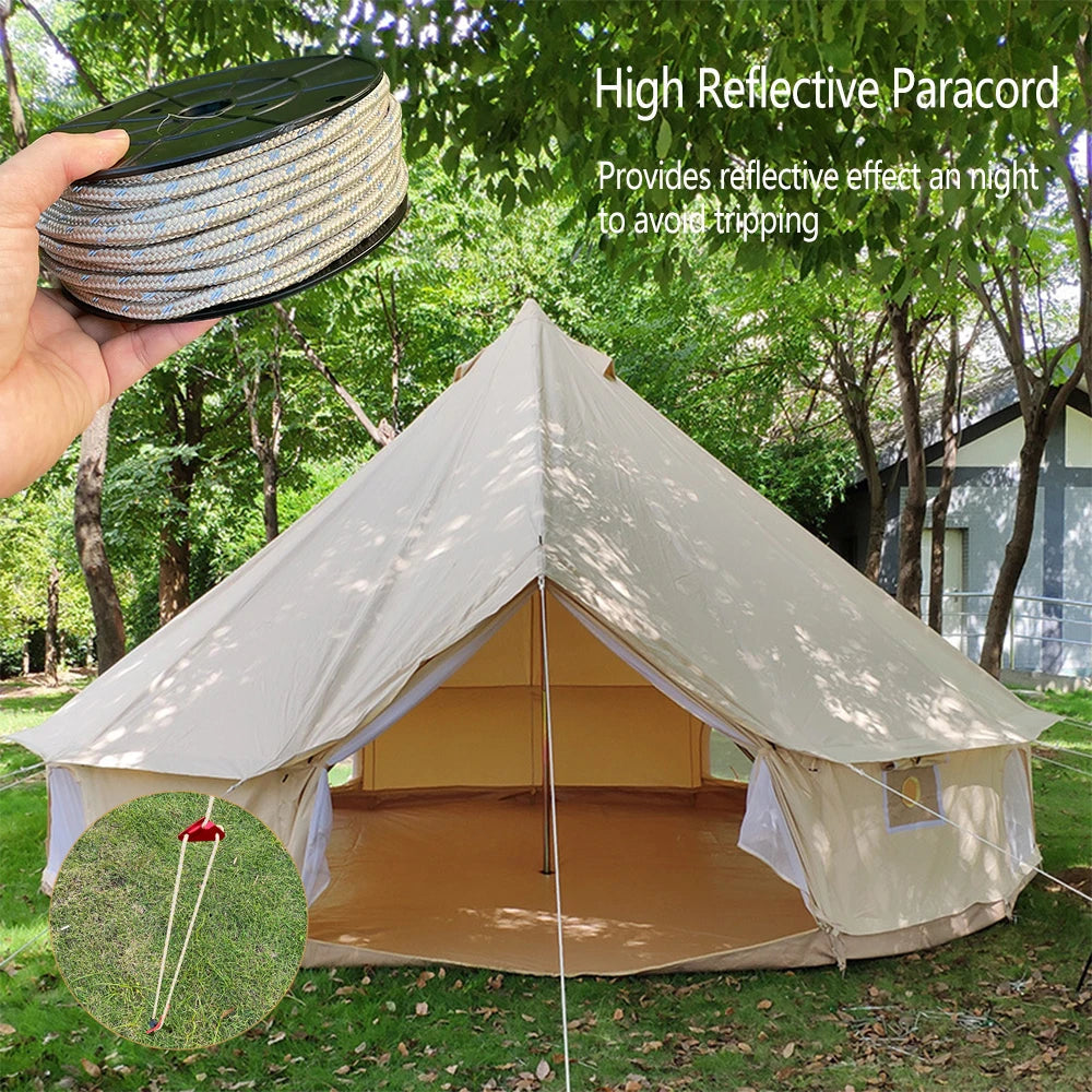 Paracord Reflectante 30M x 6mm para Camping y Supervivencia - Cuerda de Paracaídas Resistente para Tienda y Tendedero