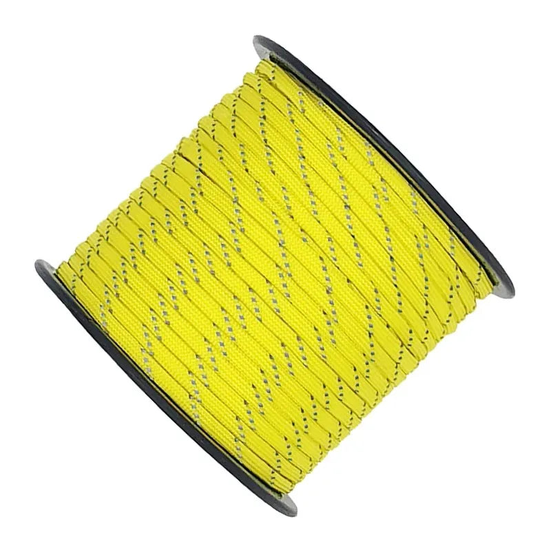 Cuerda Paracord Reflectante 7 Núcleos 4 mm 50/100m para Camping y Supervivencia