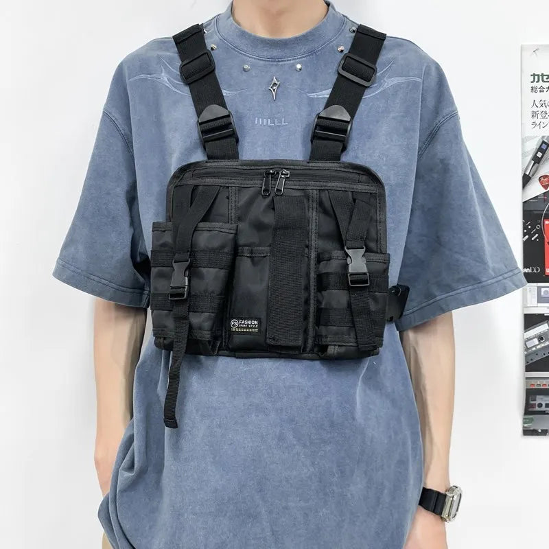 Bolsa de Pecho para Hombre de Tela Oxford, Ajustable y Ligera para Actividades al Aire Libre