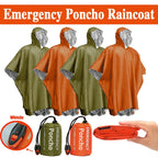 Poncho Impermeable de Emergencia con Película de Aluminio – Manta Térmica Desechable para Supervivencia y Camping