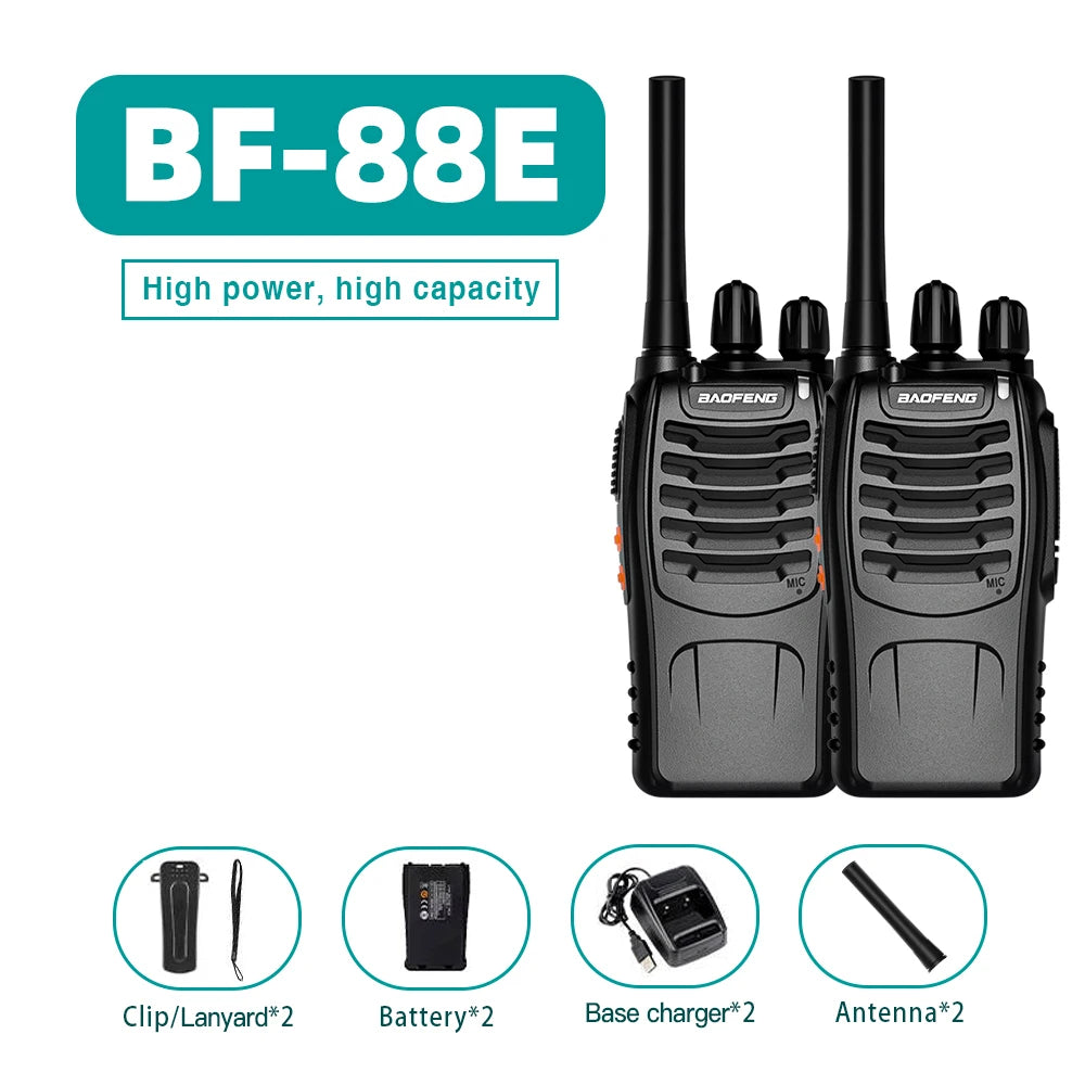 Baofeng BF-88E PMR446 Walkie Talkie 0.5W UHF 16CH VOX Carga USB Radio Bidireccional Portátil Sin Licencia para Europa
