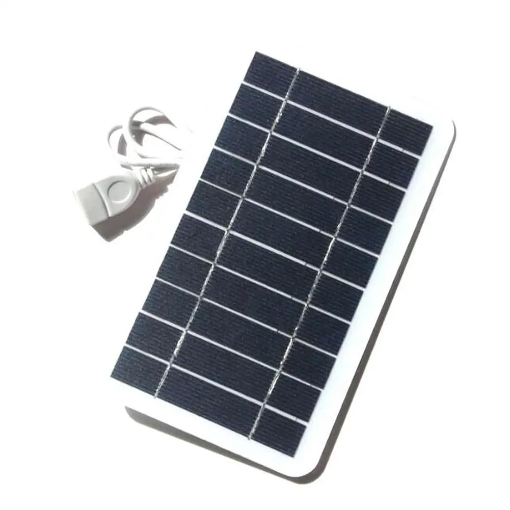 Panel Solar Portátil 5V 2W con USB para Carga Segura – Ideal para Camping, Banco de Energía y Exterior