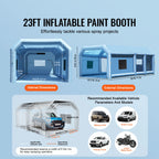 Cabina de Pintura Inflable SucceBuy con Sopladores Potentes y Sistema de Filtrado de Aire - Portátil para Pintura de Autos