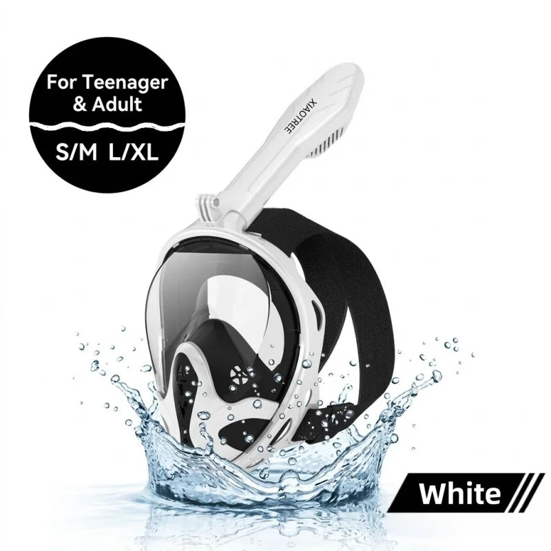 Máscara de Snorkel Integral para Adultos Antivaho Antifugas Visión Panorámica 180° Máscara de Buceo Ligera Equipo de Snorkel