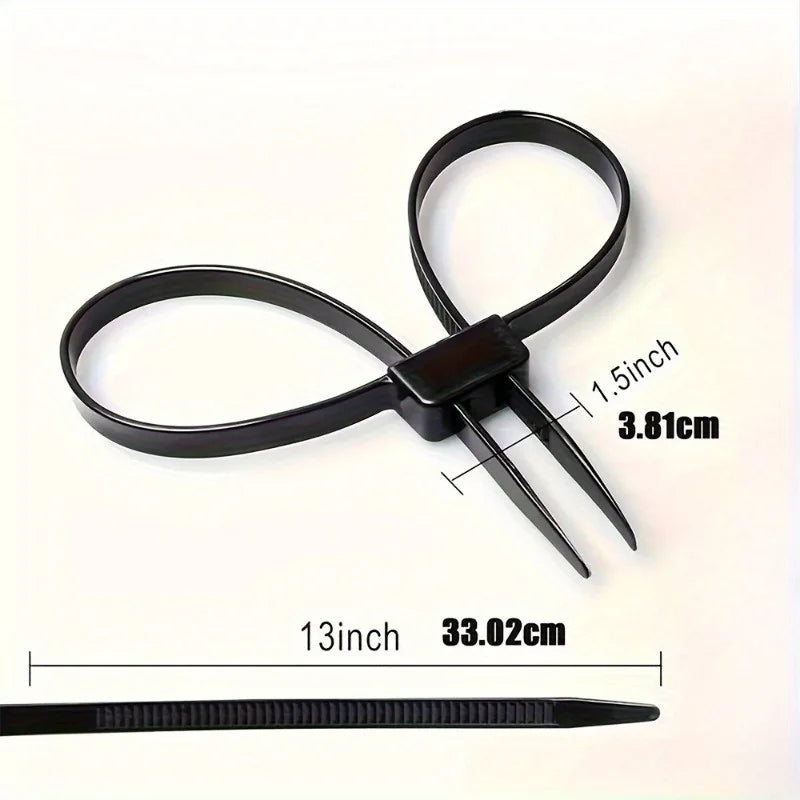 Bridas de Nylon Antideslizantes de Doble Orificio (4 piezas) – Para Hogar, Almacén y Logística