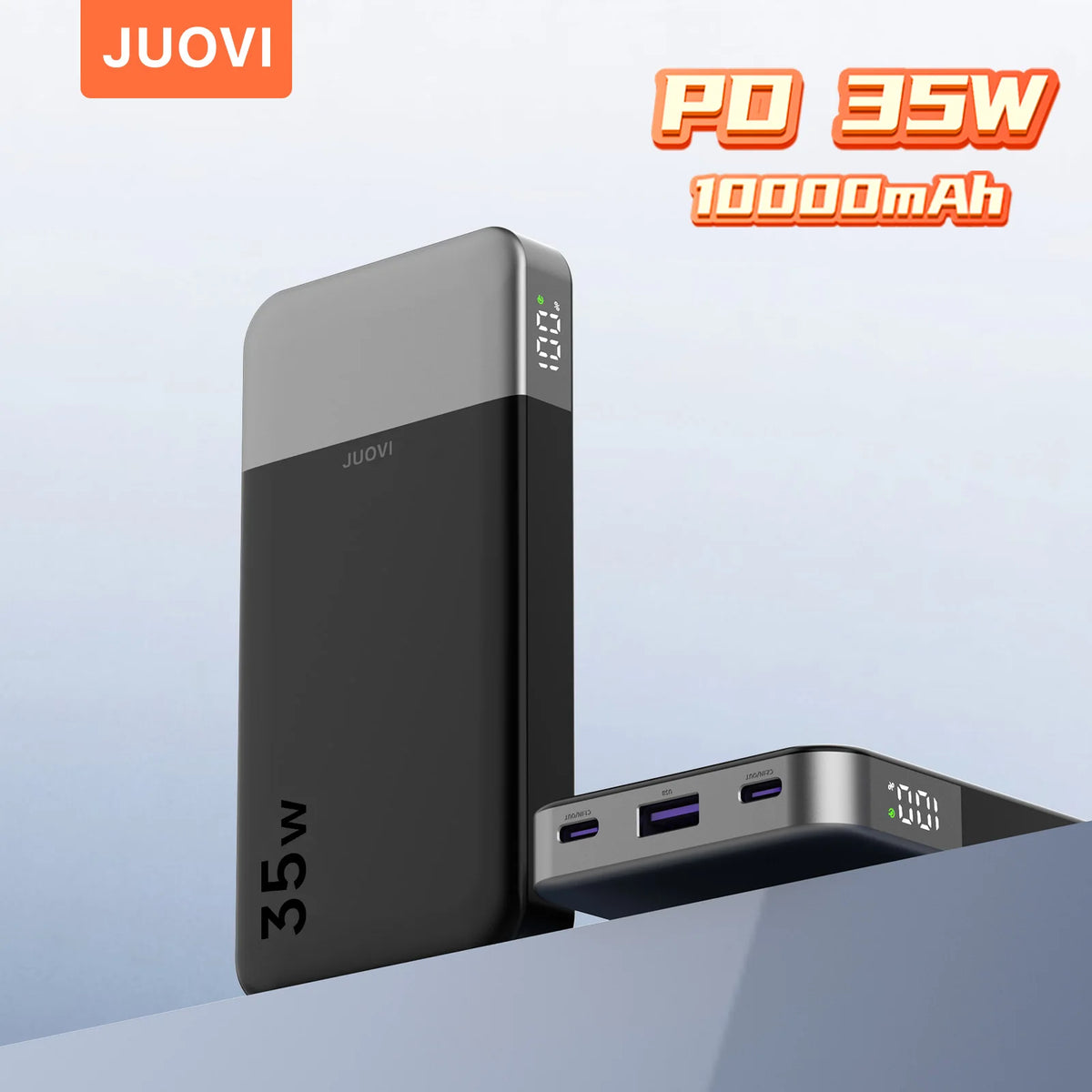 JUOVI Power Bank Portátil 10000mAh 35W Carga Súper Rápida Mini Batería Externa para Celulares