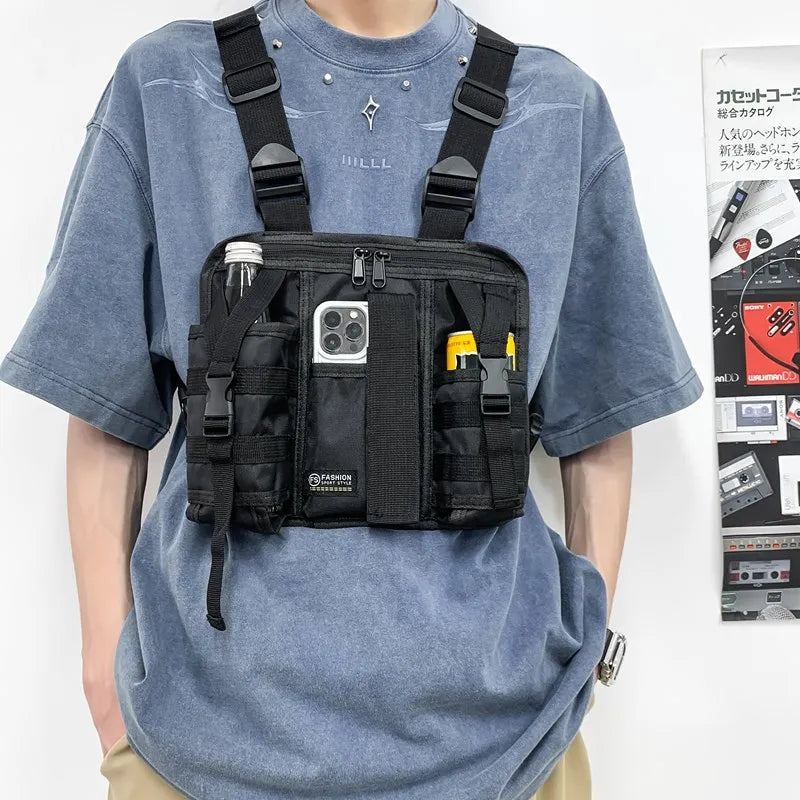 Bolsa de Pecho para Hombre de Tela Oxford, Ajustable y Ligera para Actividades al Aire Libre