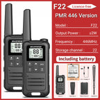 2 Radios Baofeng F22 Mini Walkie Talkie PMR 446MHz Largo Alcance NOAA Cargador Tipo-C Portátiles para Senderismo