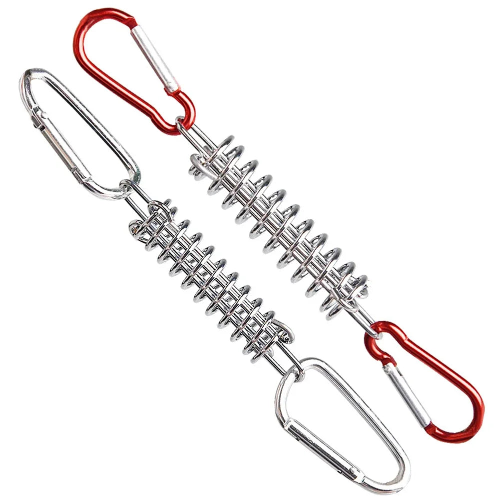 Juego de 1-10 Piezas Hebilla de Resorte para Cuerda de Viento de Tienda de Acampar, Tensionador de Acero con Mosquetón y Gancho Fijo