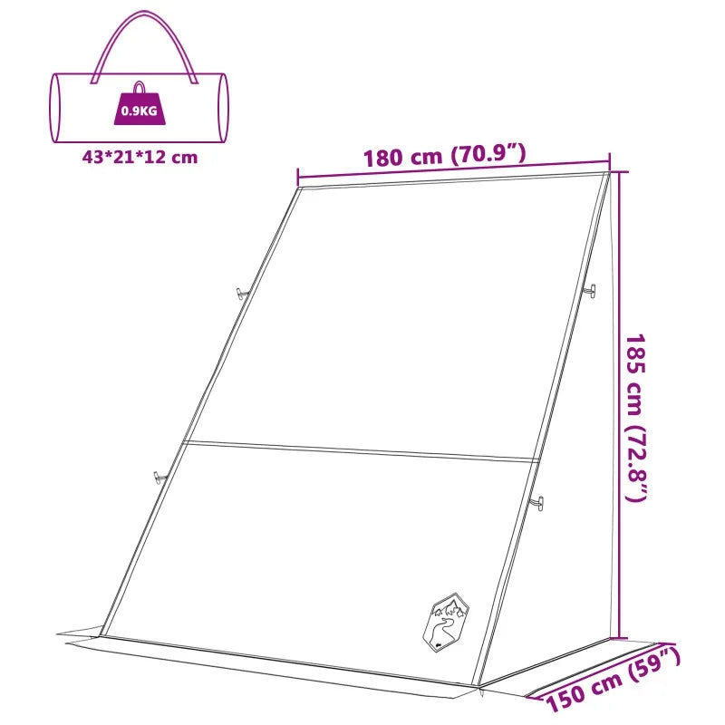 Tienda de campaña para portón trasero con techo azul 190 x 150 x 185 cm Tafetán