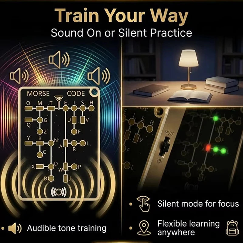 Tarjeta Entrenadora Morse Pro Edición LED – Herramienta Electrónica Portátil para Práctica de Telegrafía