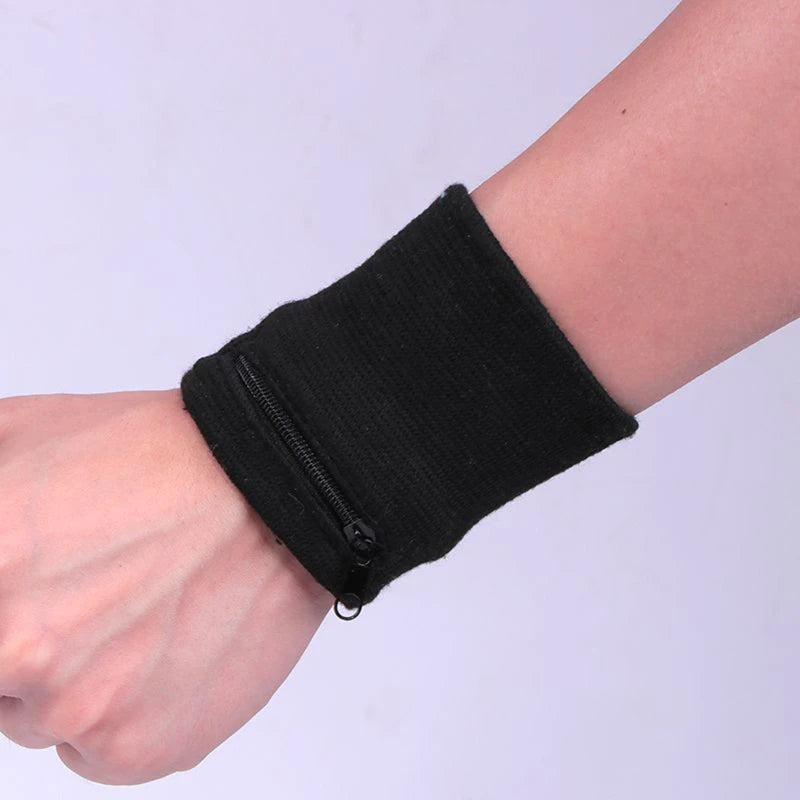 Muñequera Deportiva con Bolsillo y Cremallera para Correr, Almacenamiento de Llaves y Tarjetas, Ideal para Baloncesto y Running