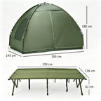 Cama Doble Plegable Outsunny con Colchón Inflable y Tienda para Camping