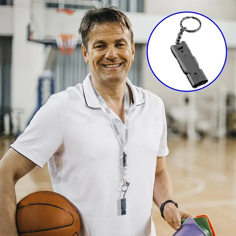 Silbato Portátil 180 dB Aleación de Aluminio Doble Tubo Emergencia SOS Herramienta de Supervivencia para Camping al Aire Libre