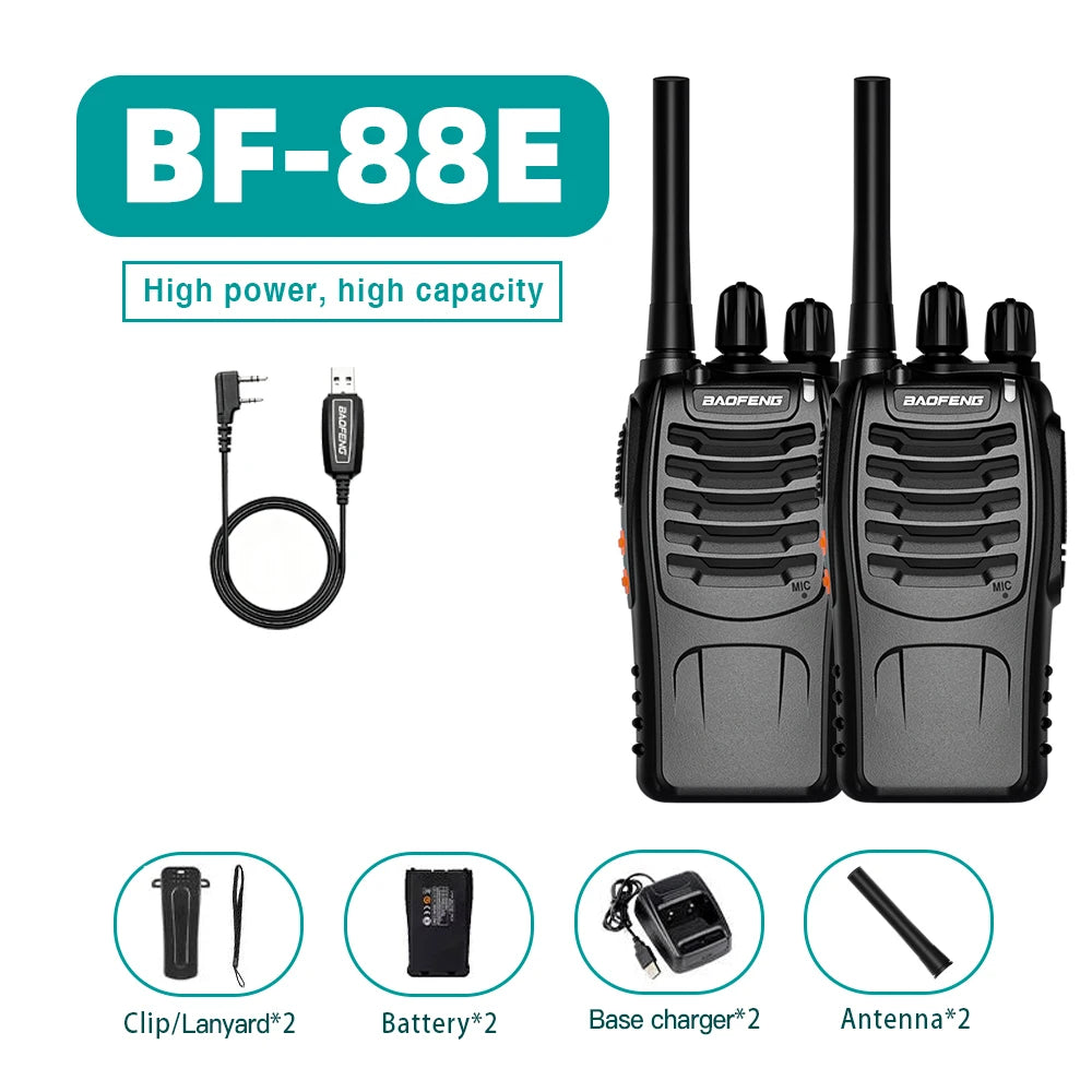Baofeng BF-88E PMR446 Walkie Talkie 0.5W UHF 16CH VOX Carga USB Radio Bidireccional Portátil Sin Licencia para Europa