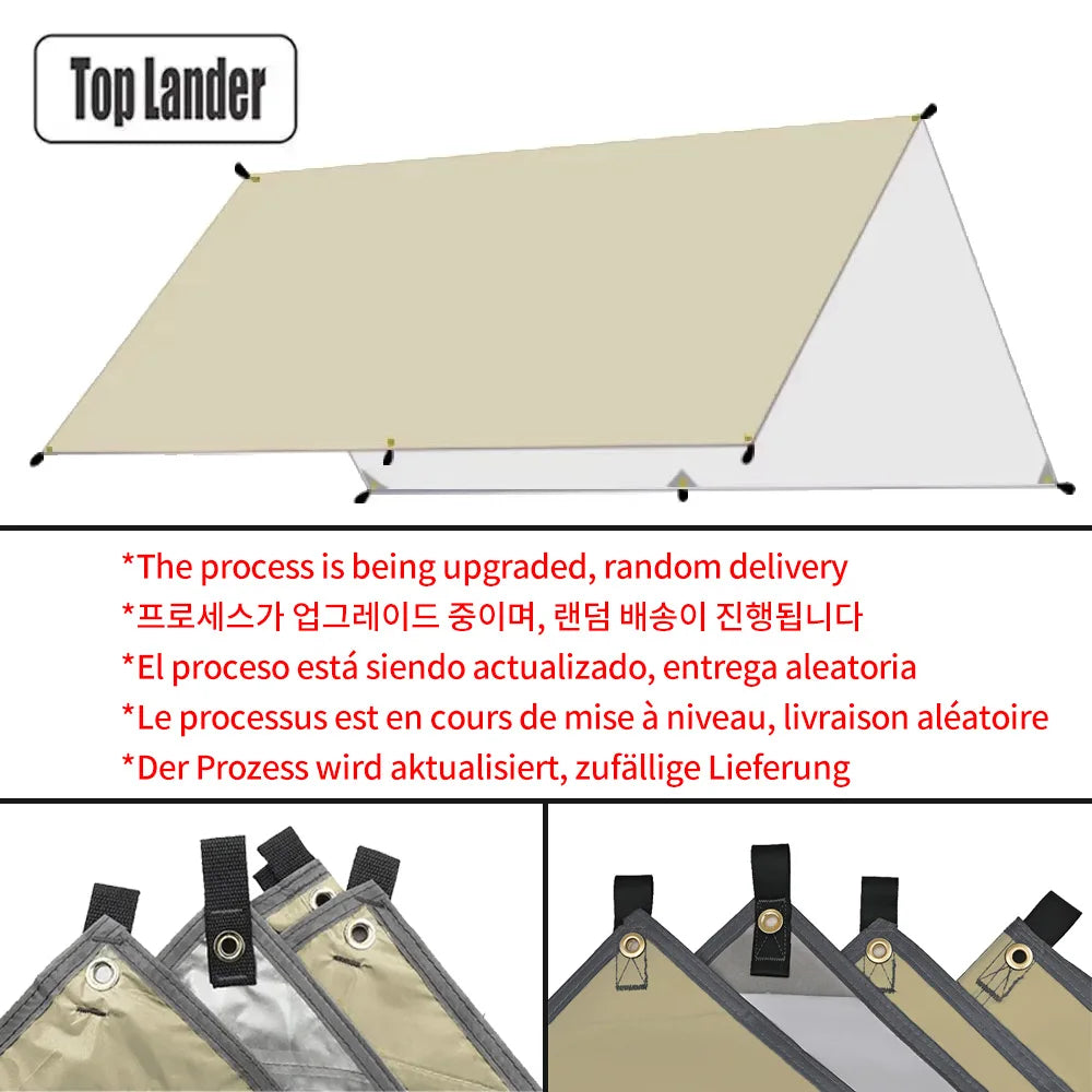 Lona de Camping Impermeable Refugio Solar Ultraligero para Exterior