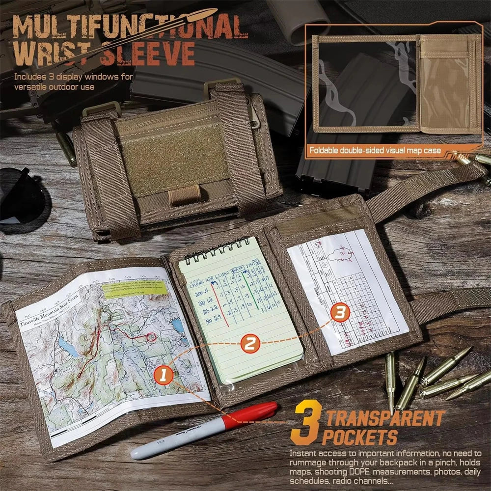 Funda Táctica para Mapas de Muñeca – Porta Mapas y Tarjetas para Rescate y Medición en Campo