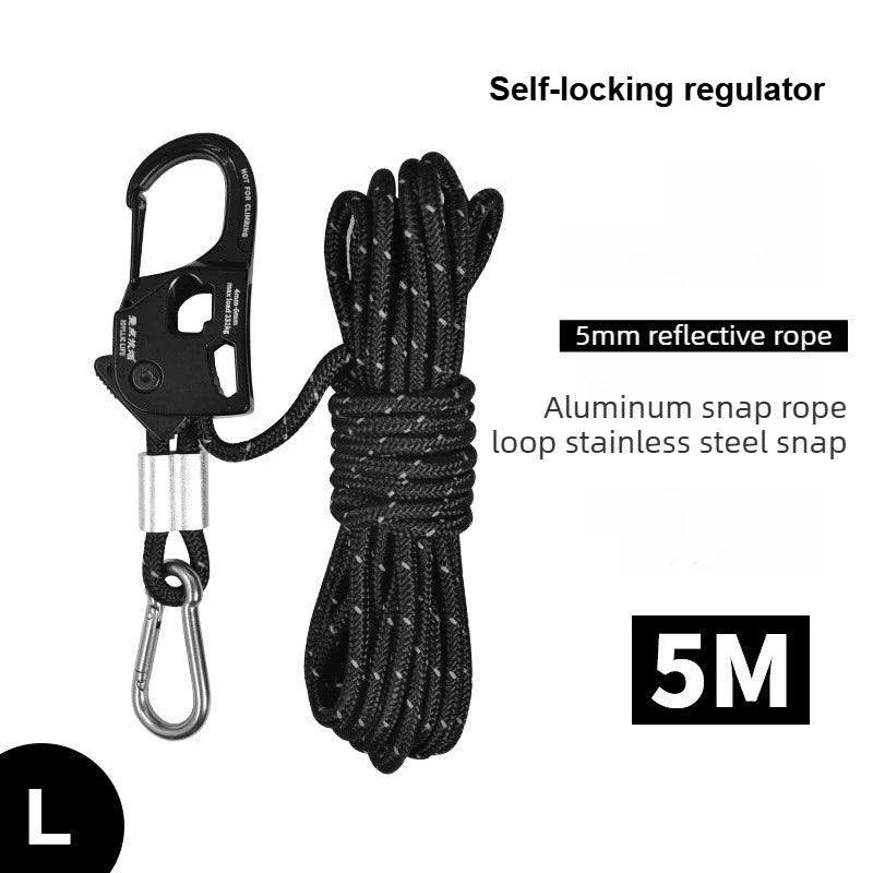 Tensor de cuerda para tienda de campaña de aleación de aluminio, resistente a la corrosión, ligero y portátil