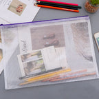 Bolsa de Almacenamiento con Cierre de Malla Impermeable para Documentos – Tamaños A3/A4/A5/A6