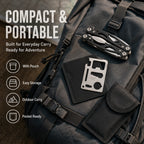 Set de 2 Herramientas Multiusos para Exterior: Alicates Plegables y Tarjeta de Bolsillo para Campamento y Reparaciones