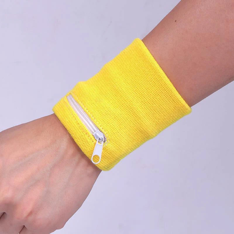 Muñequera Deportiva con Bolsillo y Cremallera para Correr, Almacenamiento de Llaves y Tarjetas, Ideal para Baloncesto y Running