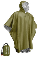 Poncho Impermeable de Emergencia con Película de Aluminio – Manta Térmica Desechable para Supervivencia y Camping