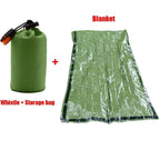 Saco de Dormir de Emergencia Impermeable Portátil para Supervivencia – Equipo Térmico de Camping y Rescate con Manta de Mylar