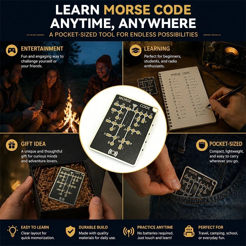 Tarjeta Entrenadora Morse Pro Edición LED – Herramienta Electrónica Portátil para Práctica de Telegrafía