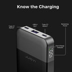 JUOVI Power Bank Portátil 10000mAh 35W Carga Súper Rápida Mini Batería Externa para Celulares