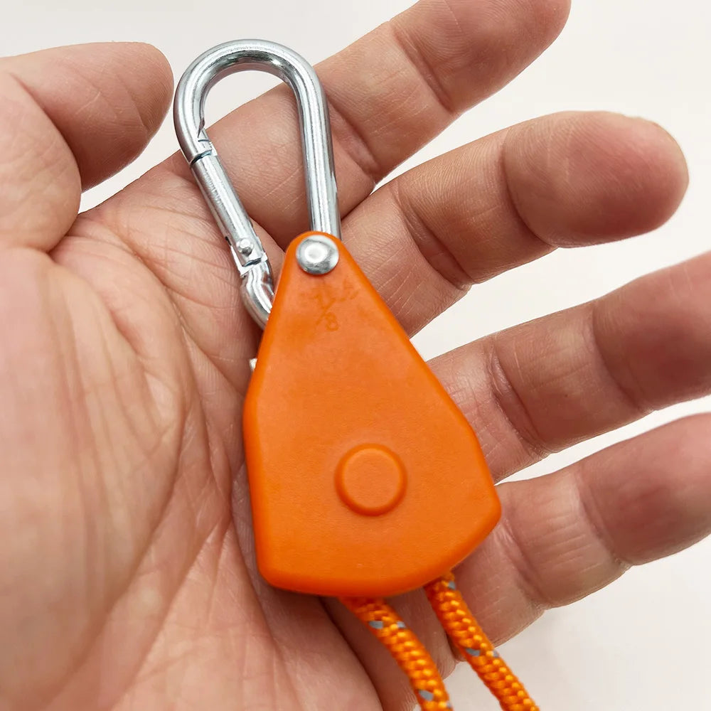 Set de 8 Cuerdas de 4m para Camping con Tensor Ajustable y Hebillas Fijas