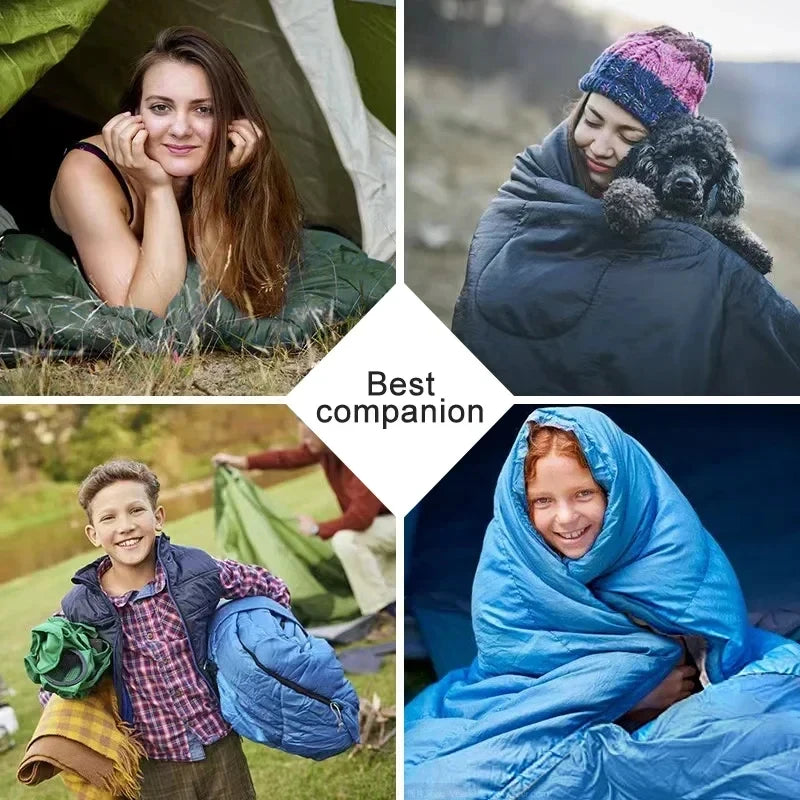 Saco de dormir ultraligero impermeable tipo sobre para camping – 4 estaciones
