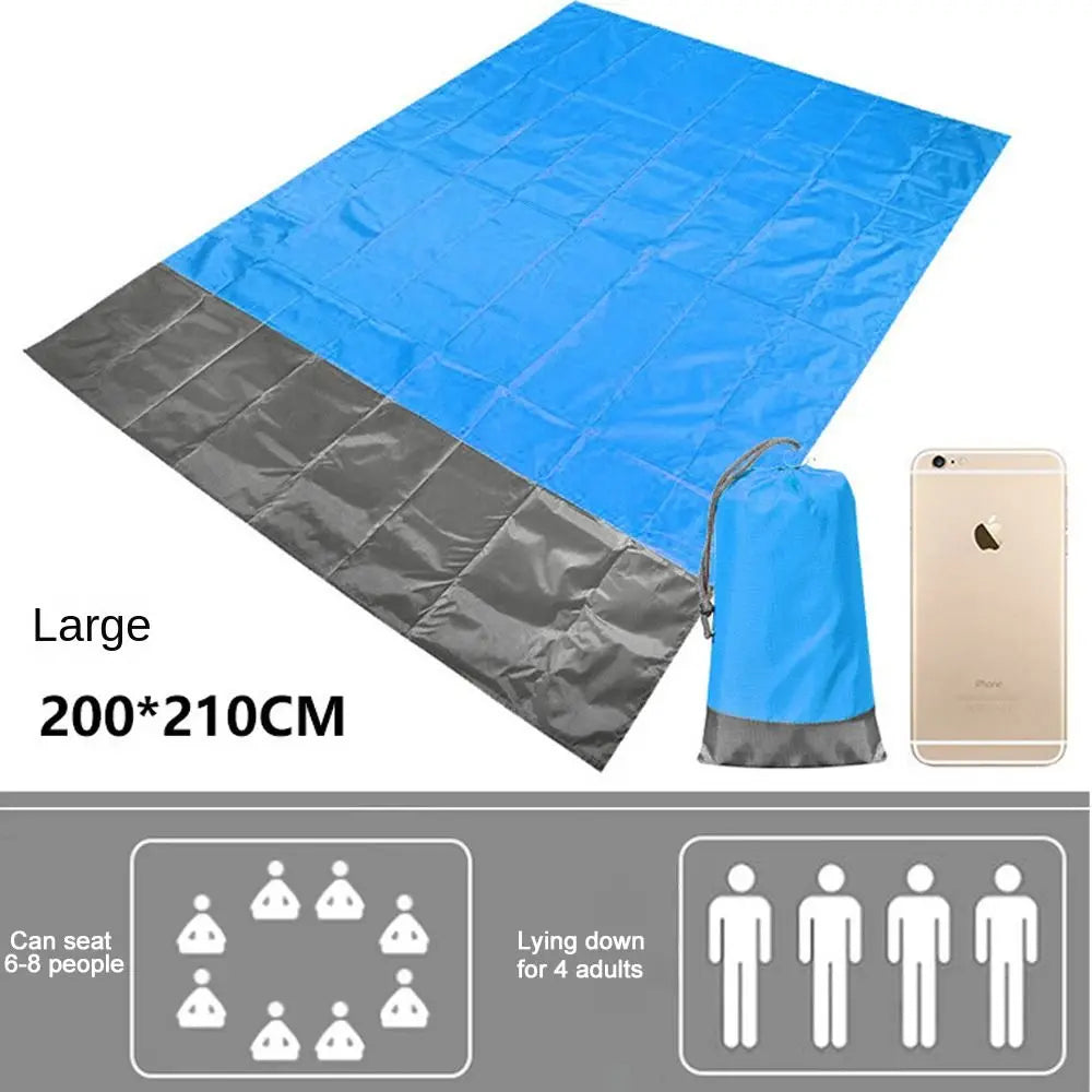 Lona Impermeable Ultraligera para Suelo de Tienda 200x210cm con Bolsa - Esterilla de Picnic y Playa para Camping y Senderismo