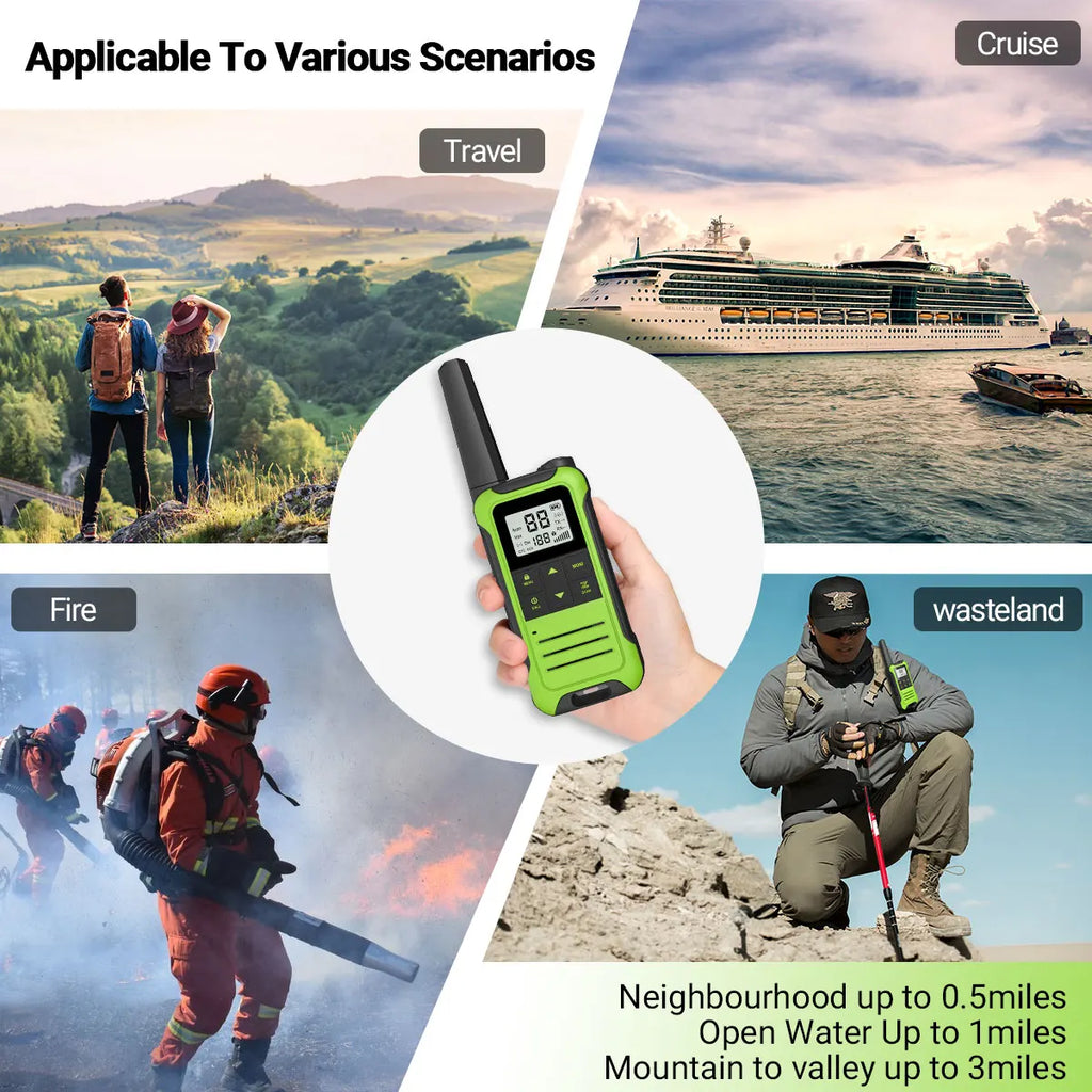 2 Radios Baofeng F22 Mini Walkie Talkie PMR 446MHz Largo Alcance NOAA Cargador Tipo-C Portátiles para Senderismo