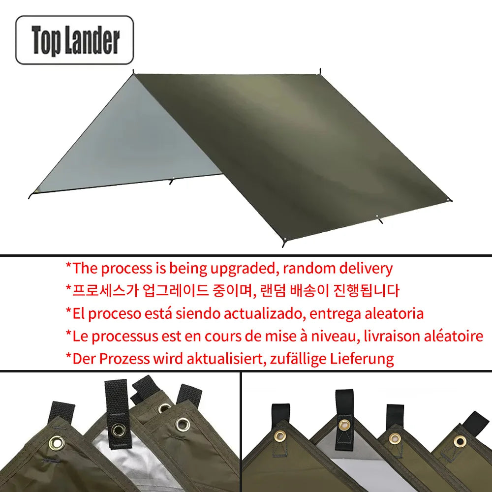 Lona de Camping Impermeable Refugio Solar Ultraligero para Exterior