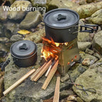 Estufa de Madera Portátil para Camping de Acero Inoxidable, Plegable y Ligera para Senderismo, Viajes, BBQ y Picnic