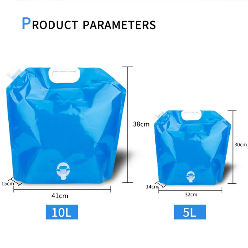 Bolsa de Agua Portátil y Plegable para Camping 5 L/10 L