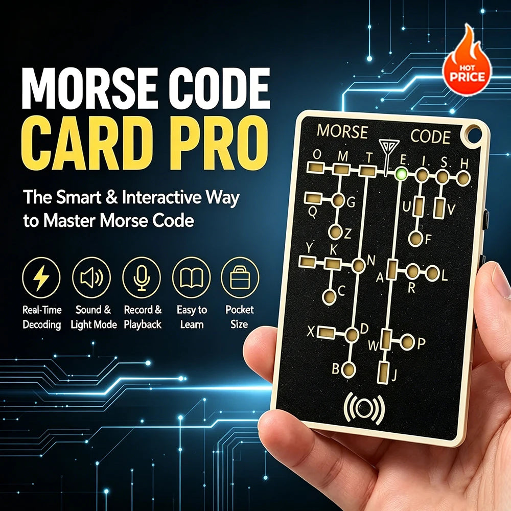 Tarjeta Entrenadora Morse Pro Edición LED – Herramienta Electrónica Portátil para Práctica de Telegrafía