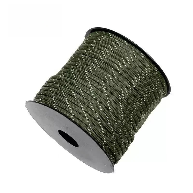 Cuerda Paracord Reflectante 7 Núcleos 4 mm 50/100m para Camping y Supervivencia