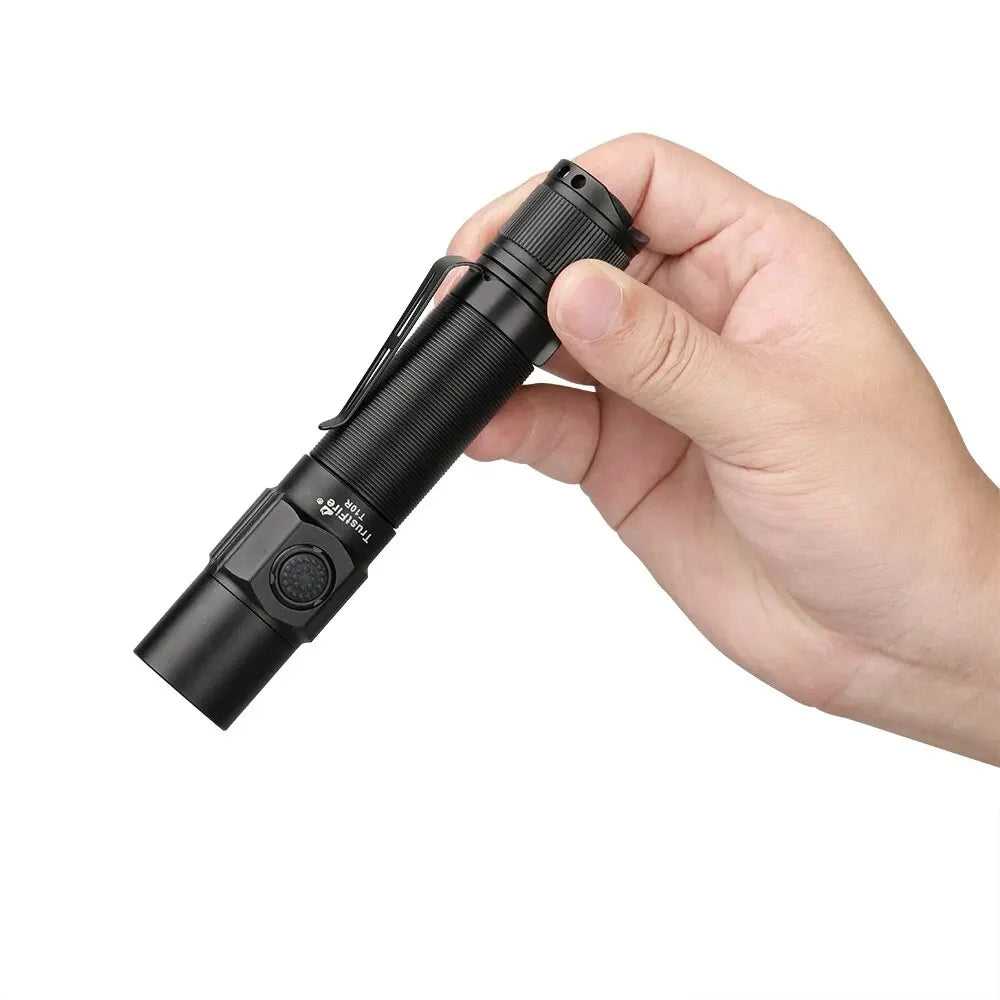Trustfire T10R Linterna Táctica 1800 Lúmenes Recargable USB Tipo C 18650 LED para Uso Militar y Outdoor