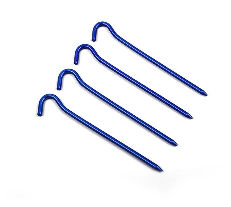 Clavo para Tienda de Campaña de Aluminio 18cm con Gancho – Estaca para Camping, Hamaca y Senderismo