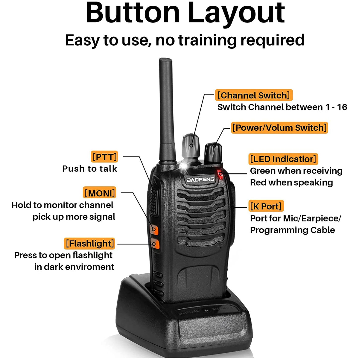 Walkie Talkie Baofeng PMR 446MHz BF-88E