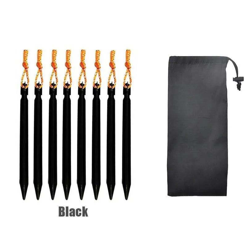 Set de 8 Estacas Ultraligeras de Aleación de Aluminio 18cm para Tienda de Campaña - Camping y Outdoor